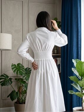 SHEIN | Dresses | Square Neck Shirred Bodice Flounce Sleeve Ruffle Hem Dress  | Poshmark